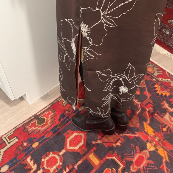 GREAT EMBROIDERED BROWN MAXI DRESS-9/10-firm price - Picture 5 of 8